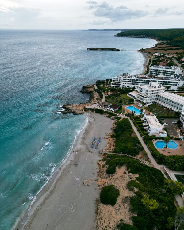 Sea coast with a holiday resort